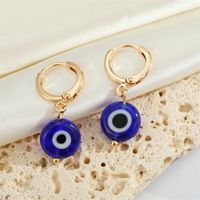 Simple Acrylic Round Demon Eye Turkish Eye Pendant Metal Earring Cross-border main image 4