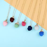 Personality Bayberry Ball Pendant Necklace Imitation Natural Stone Resin Retro Jewelry main image 2