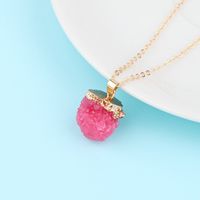 Personality Bayberry Ball Pendant Necklace Imitation Natural Stone Resin Retro Jewelry main image 3