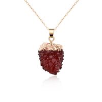 Personality Bayberry Ball Pendant Necklace Imitation Natural Stone Resin Retro Jewelry main image 6