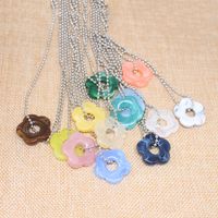 Simple Personality Hollow Flower Necklace Color Flower Sweater Chain Jewelry main image 3