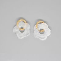 New Retro Cute Acrylic Resin Flower Earrings Cross-border Jewelry main image 5