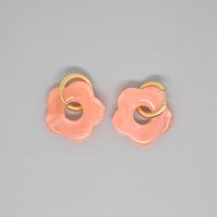 New Retro Cute Acrylic Resin Flower Earrings Cross-border Jewelry main image 6