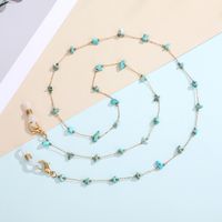 Foreign Trade Natural Stone Mask Chain Halter Eyeglasses Chain Turquoise Mask Rope Lanyard Pendant Chain Necklace Crystal Chain main image 4