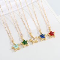 Jewelry Micro-inlaid Star Necklace Simple Five-pointed Star Pendant Clavicle Chain Jewelry main image 3
