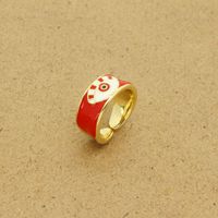 Cross-border Sold Jewelry Ethnic Style Colorful Oil Necklace Devil's Eye Ring Metal Turkish Eye Open Ring For Women main image 5