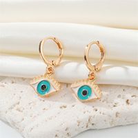 Ornament Bohemian Europe And America Cross Border Turkish Eye Earrings Metal Devil's Eye Colorful Oil Necklace main image 4