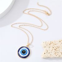 European Cross-border Sold Jewelry Retro Simple More Sizes Devil's Eye Necklace Round Blue Eyes Clavicle Chain Female main image 4