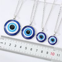 European Cross-border Sold Jewelry Retro Simple More Sizes Devil's Eye Necklace Round Blue Eyes Clavicle Chain Female main image 5