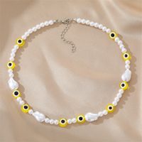 Bohemian Color Devil's Eye Rice Bead Necklace Eyes Clavicle Chain Female main image 4