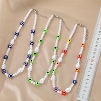 Bohemian Color Devil's Eye Rice Bead Necklace Eyes Clavicle Chain Female main image 6