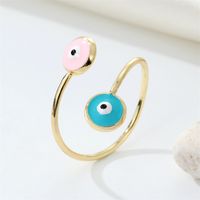 Ornament Trend Vintage Dripping Oil Color Devil's Eye Ring Turkish Eye Europe And America Cross Border main image 5