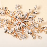New Bridal Jewelry Wedding Dress Hair Headdress Handmade Flower Comb Rhinestone Hair Comb main image 3