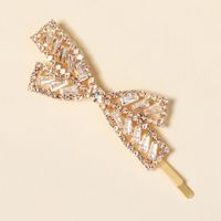 European And American Creative Zircon Hairpins Side Clip Fashion Bow Hairpin main image 3