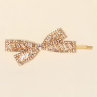 European And American Creative Zircon Hairpins Side Clip Fashion Bow Hairpin main image 4