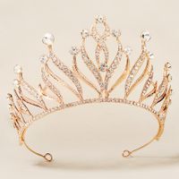 Hot Selling Creative Wedding Crown Carnival Party Dress Up Headwear Simple Dignified Rhinestone Bridal Crown main image 4