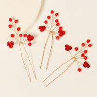 New Headwearhair Fork Accessories Fashion Personality Red Rose Hairpin main image 1