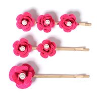 Korean New Style Pearl Hairpin Retro Rose Flower Bangs Side Clip Hairpin main image 6