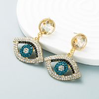 European And American Style Exaggerated Alloy Diamond-studded Eye Earrings Female main image 3