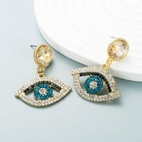 European And American Style Exaggerated Alloy Diamond-studded Eye Earrings Female main image 5