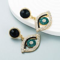 European And American Style Exaggerated Alloy Diamond-studded Eye Earrings Female main image 7