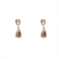 Micro-inlaid Zircon Crystal Drop Earrings Korean Style Simple Square Earrings Wholesale main image 6