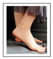 Korean Simple Sexy Titanium Steel Daisy Anklet Plated 18k Wholesale main image 5