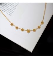 Korean Simple Sexy Titanium Steel Daisy Anklet Plated 18k Wholesale main image 8