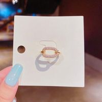 Korean Version Of Micro-inlaid Super Dimmer Zircon Opening Adjustable Korean Fashion Ring main image 5