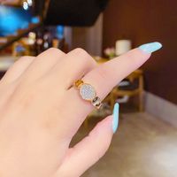 Korean Micro-inlaid Super Dimmer Zircon Opening Adjustable Korean Fashion Ring main image 1