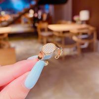 Korean Micro-inlaid Super Dimmer Zircon Opening Adjustable Korean Fashion Ring main image 3