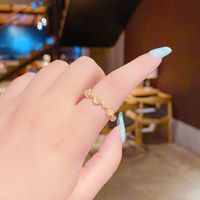 Korean Version Of Micro-inlaid Zircon Opal Opening Adjustable Korean Fashion Ring main image 1