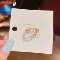 [dick Gold Beschichtung] Langlebiger Farb Haltbarer Koreanischer Mikro-eingelegte Hohle Zirkon Öffnung Einstellbarer Koreanischer Mode Ring Für Frauen main image 3