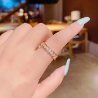 Korean Version Of Micro-inlaid Super Dimmer Zircon Opening Adjustable Korean Fashion Ring main image 3