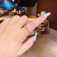 [thick Gold Plating] Long-lasting Color Retention Korean Micro-inlaid Zircon Ring Women's Korean Fashion Simple Ring main image 1