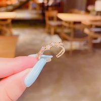 [thick Gold Plating] Long-lasting Color Retention Korean Micro-inlaid Zircon Ring Women's Korean Fashion Simple Ring main image 4