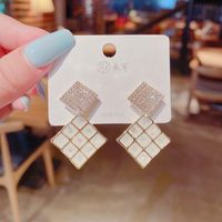 Square Color Glaze Earrings Korea 2021 New Trendy Earrings sku image 1