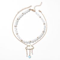 Fashion Short Pearl Wire Winding Cloud Heart Pendant Sweater Chain Wholesale main image 6