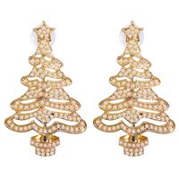 55839 European And American New Creative Christmas Gift Halloween Diamond Christmas Tree Metal Alloy Earrings Earrings main image 3