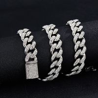 Hip Hop Ear Accessories Necklace European And American Fashion & Trend Hip Hop Hiphop Cuban Link Chain Necklace Rhinestone Necklace Jewelry Wholesale main image 4