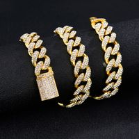 Hip Hop Ear Accessories Necklace European And American Fashion & Trend Hip Hop Hiphop Cuban Link Chain Necklace Rhinestone Necklace Jewelry Wholesale main image 5