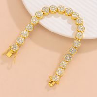New Full Diamond Hip Hop Cuban Chain Round Splicing Necklace Wholesale main image 5