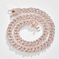 Hip-hop Alloy Full Of Diamonds Cuban Chain Anklet Necklace Wholesale main image 1