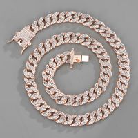 Hip-hop Alloy Full Of Diamonds Cuban Chain Anklet Necklace Wholesale main image 3