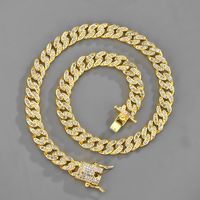Hip-hop Alloy Full Of Diamonds Cuban Chain Anklet Necklace Wholesale main image 4