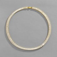 Retro Inlaid Full Zirconium Rectangular Zircon Cuban Chain Copper Bracelet Necklace main image 4