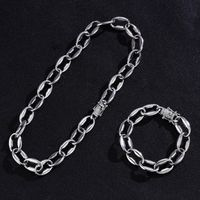 Cold Style Punk Necklace Spot Retro Europe And America Simple Geometric Chain  Cuban Link Chain Cross-border Same Style main image 4