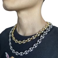 Large Pig Nose 12mm Hip Hop Cuban Chain Alloy Necklace Wholesale main image 3
