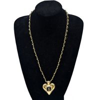 Retro Woven Chain Heart Pendant Necklace Personality Sweater Chain main image 3