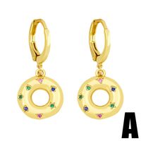 Ballet Girl Earrings Europe And America Creative Small Geometric Round Color Zircon Earrings Ear Clip Female Ery52 main image 3